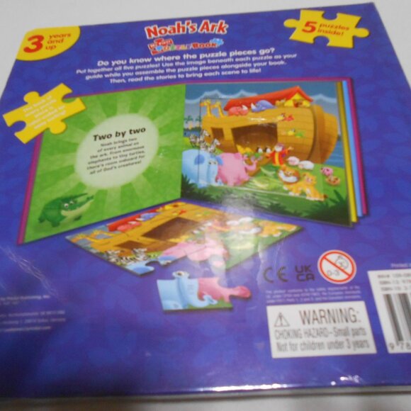 NEW Noah's Ark padded Board My First Puzzle Book w/ 5 puzzles ages 3+ kids 📘🎁 - Picture 8 of 9